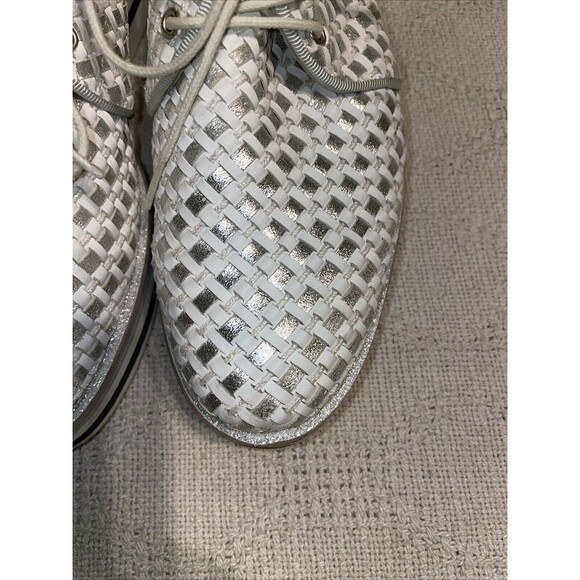 Pertini Women’s Casual Sneakers Size 35 U.S. 4 M White Silver Leather Athleisure - Picture 9 of 12
